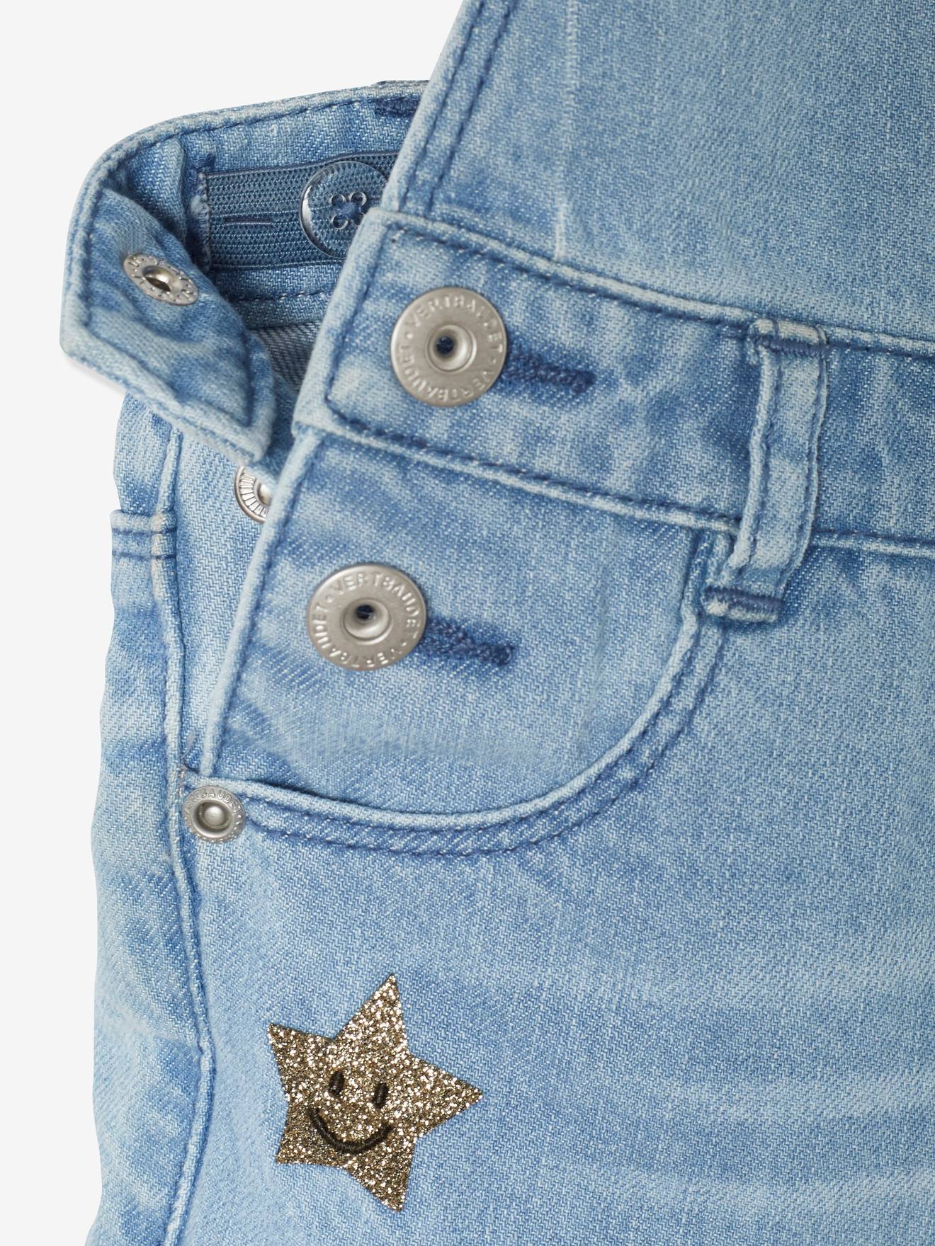 Salopette courte en jean fille double stone
