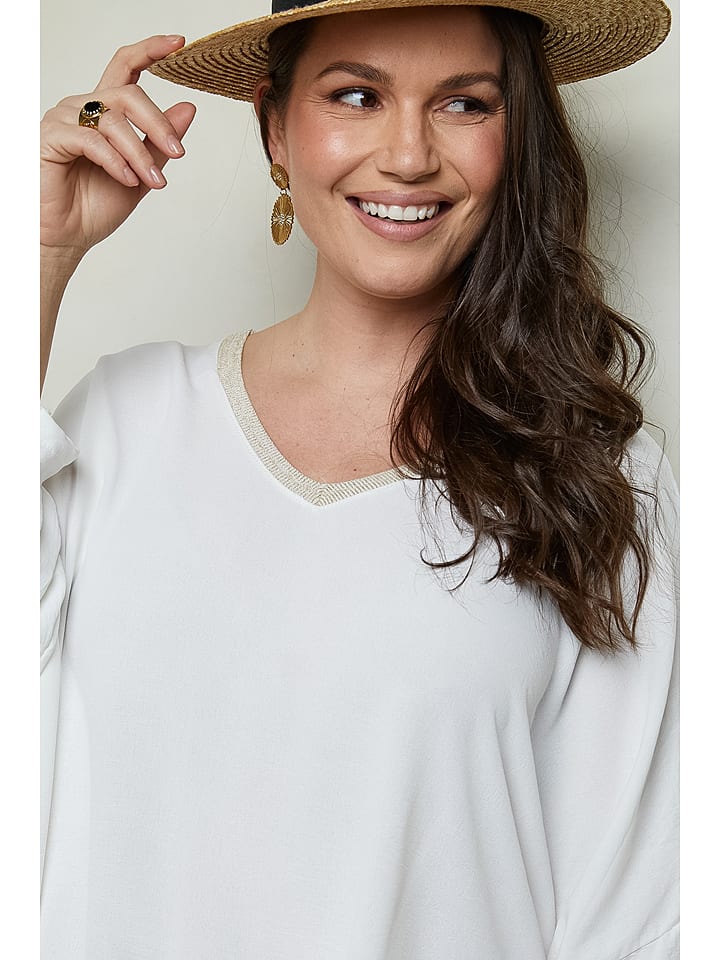Curvy Lady Bluse in Weiß günstig kaufen