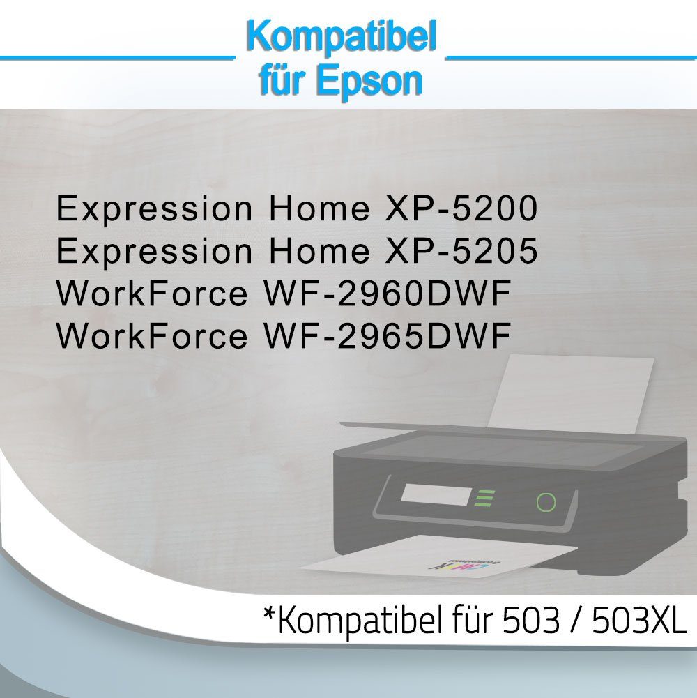 Druckerparadies 10er Pack Druckerpatronen 503 503XL kompatibel mit Epson XP-5200 Tintenpatrone (10-tlg)