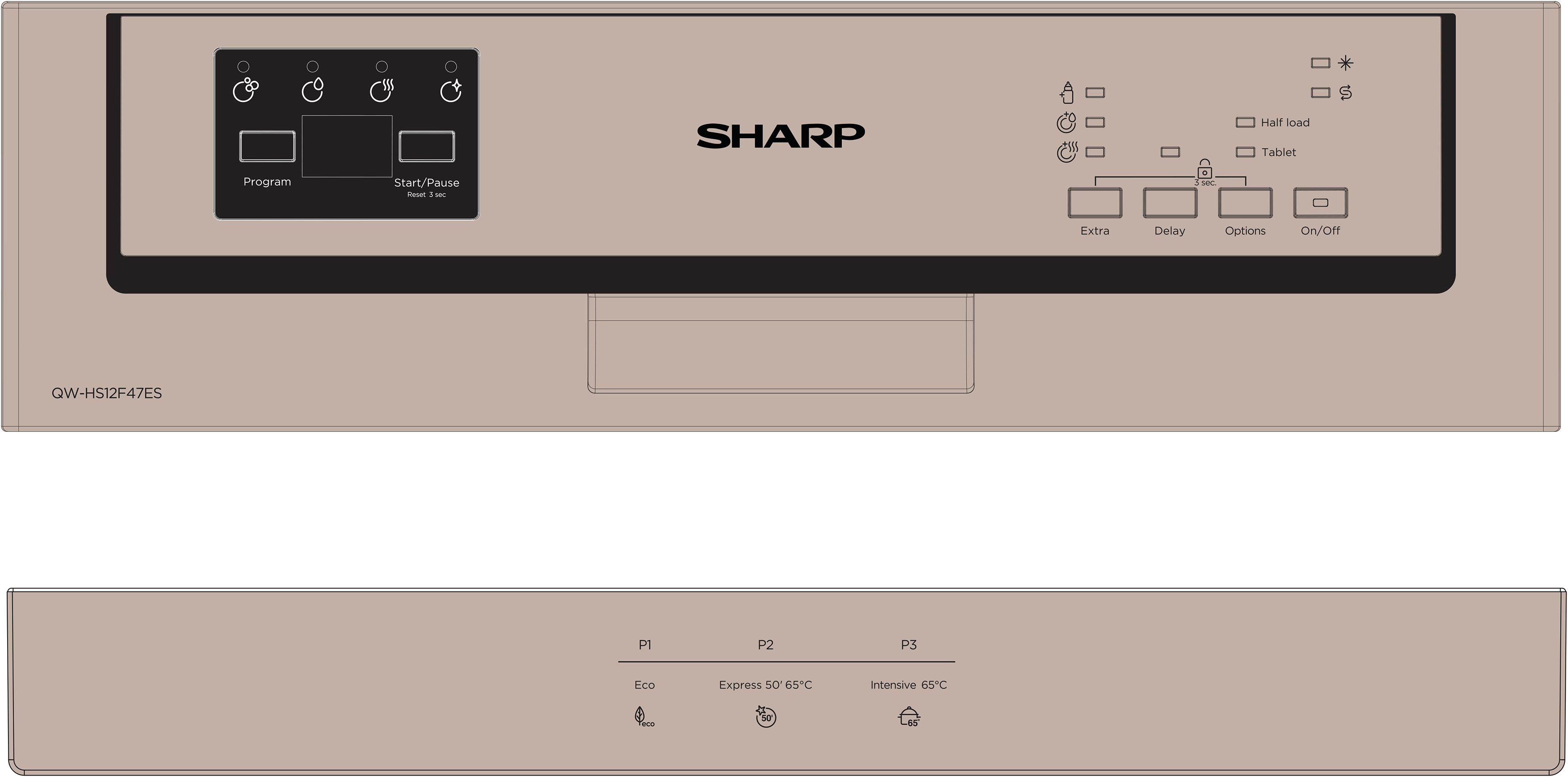 Sharp Standgeschirrspüler, QW-HS12F47ES-DE, 11 l, 10 Maßgedecke
