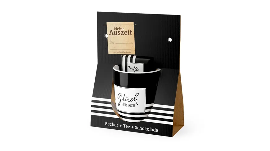 Geschenk für Dich Geschenkset Auszeit Glück für Dich Schwarz / Weiß
