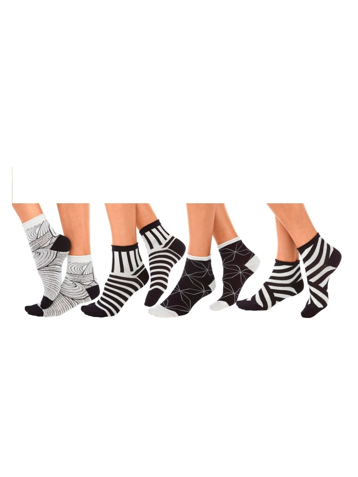 H.I.S Kurzsocken in schwarz-weiß-gemustert günstig kaufen