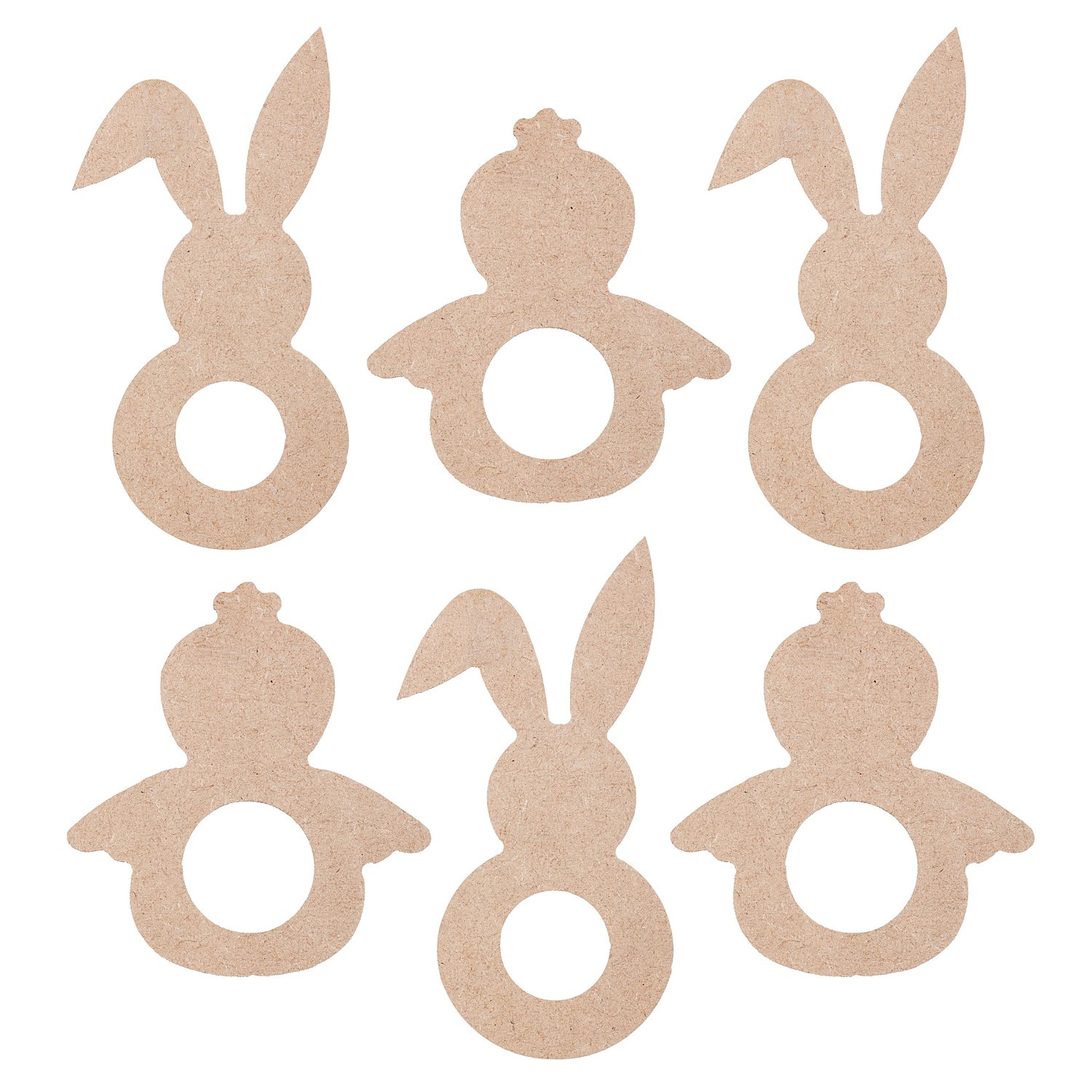 MDF-Osterfiguren, 6 Stück