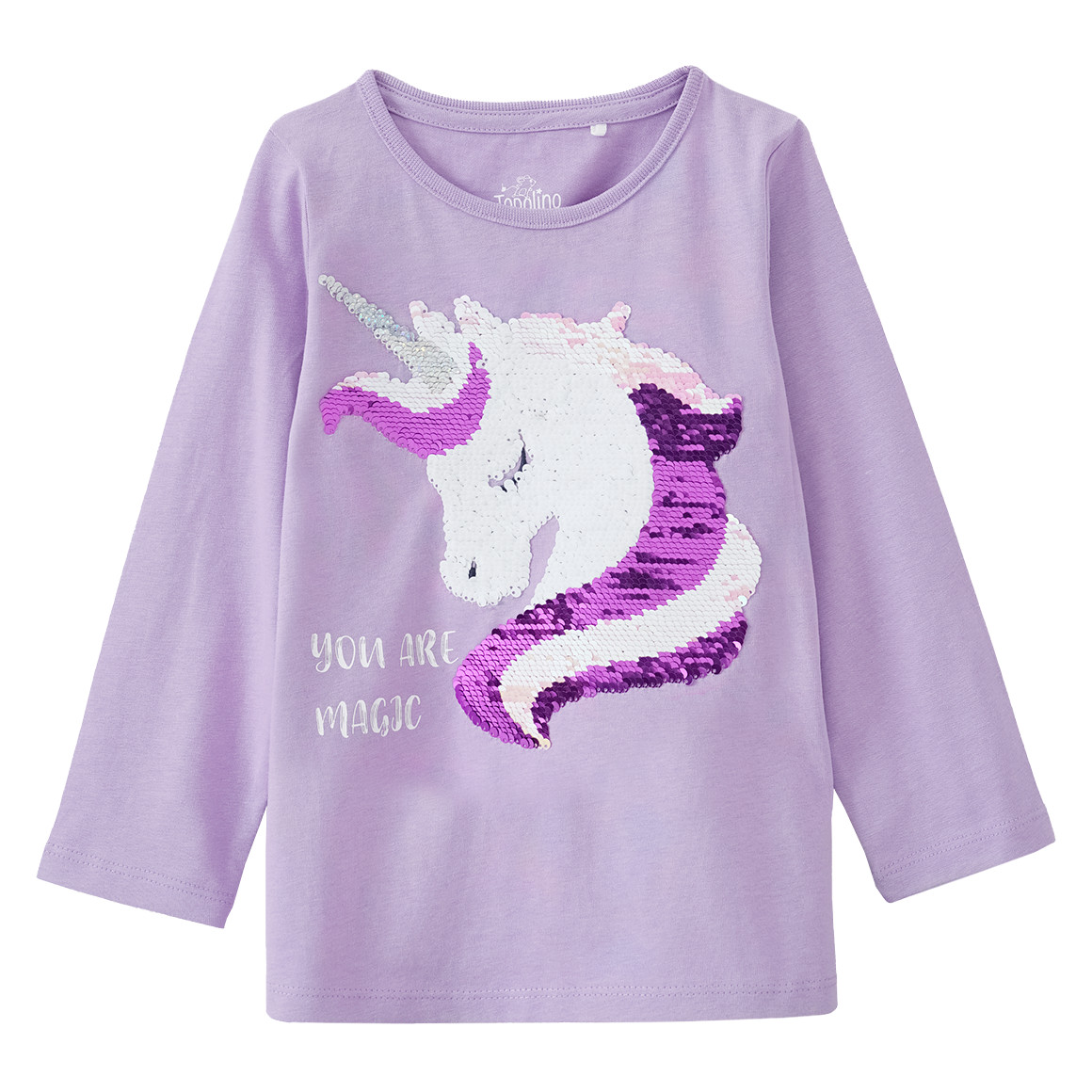 Mädchen Langarmshirt mit Wendepailletten