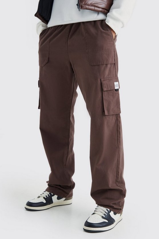 Tall lockere Cargo-Hose mit elastischem Bund und Schnalle