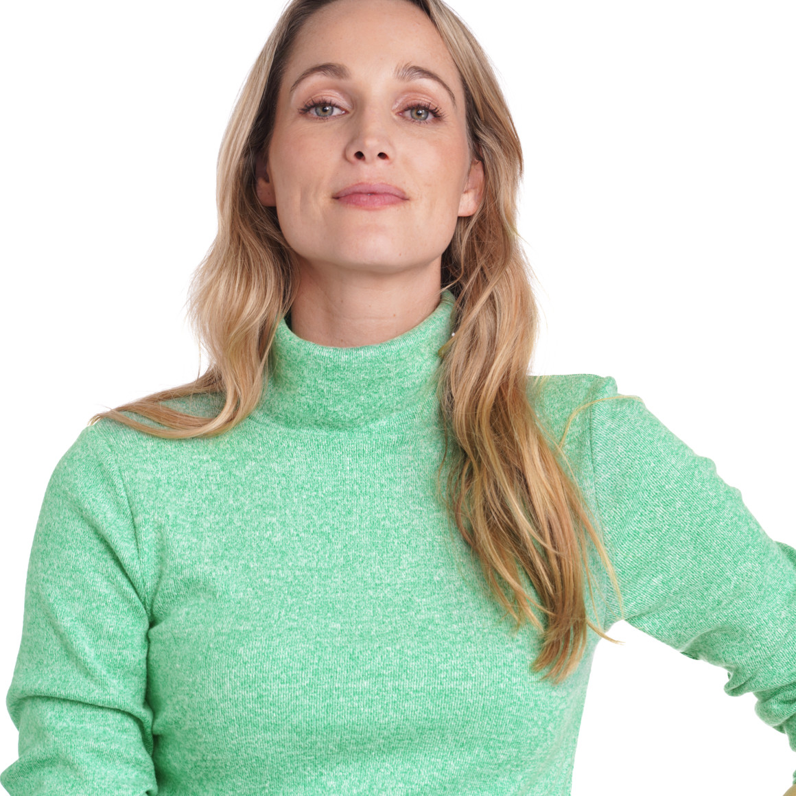 Damen Rollkragenshirt meliert