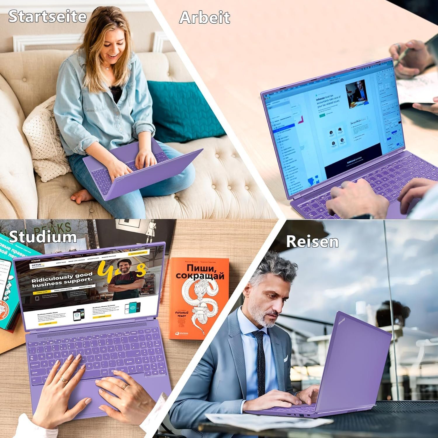 AOCWEI A6 Notebook (Intel Celeron N5095, 512 GB SSD, FHD 2,9GHz beeindruckende Grafik Perfekt für effizientes Multitasking)