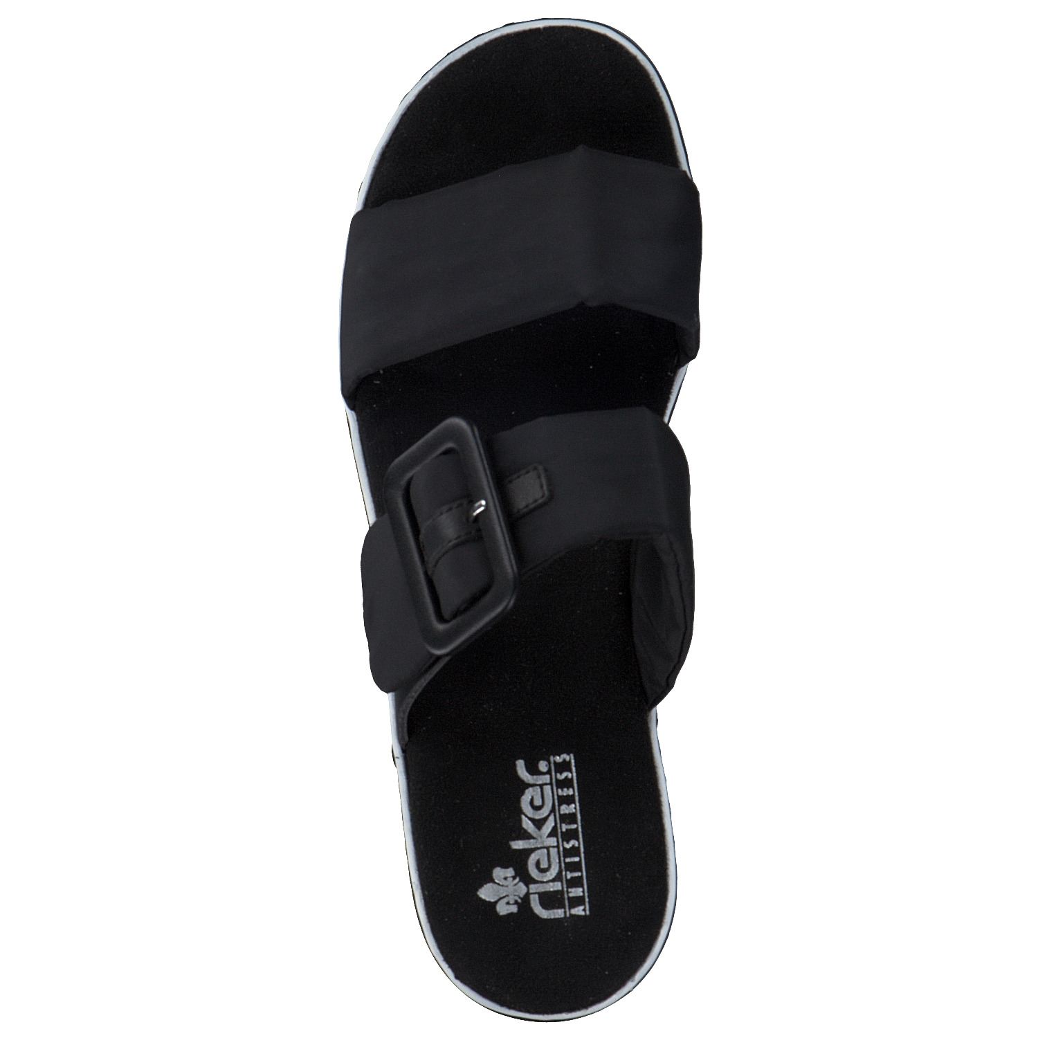 Rieker V0299, Plateau-Pantoletten, Damen, schwarz/schwarz