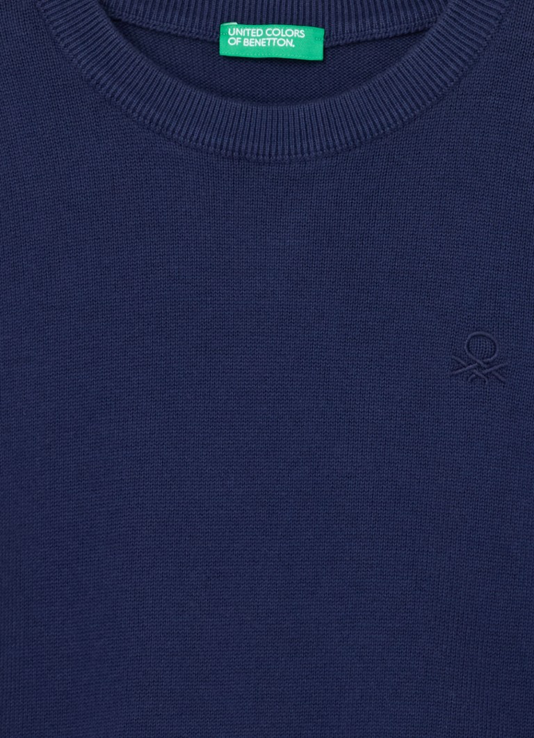 Suéter Benetton de malha fina com bordado do logotipo.