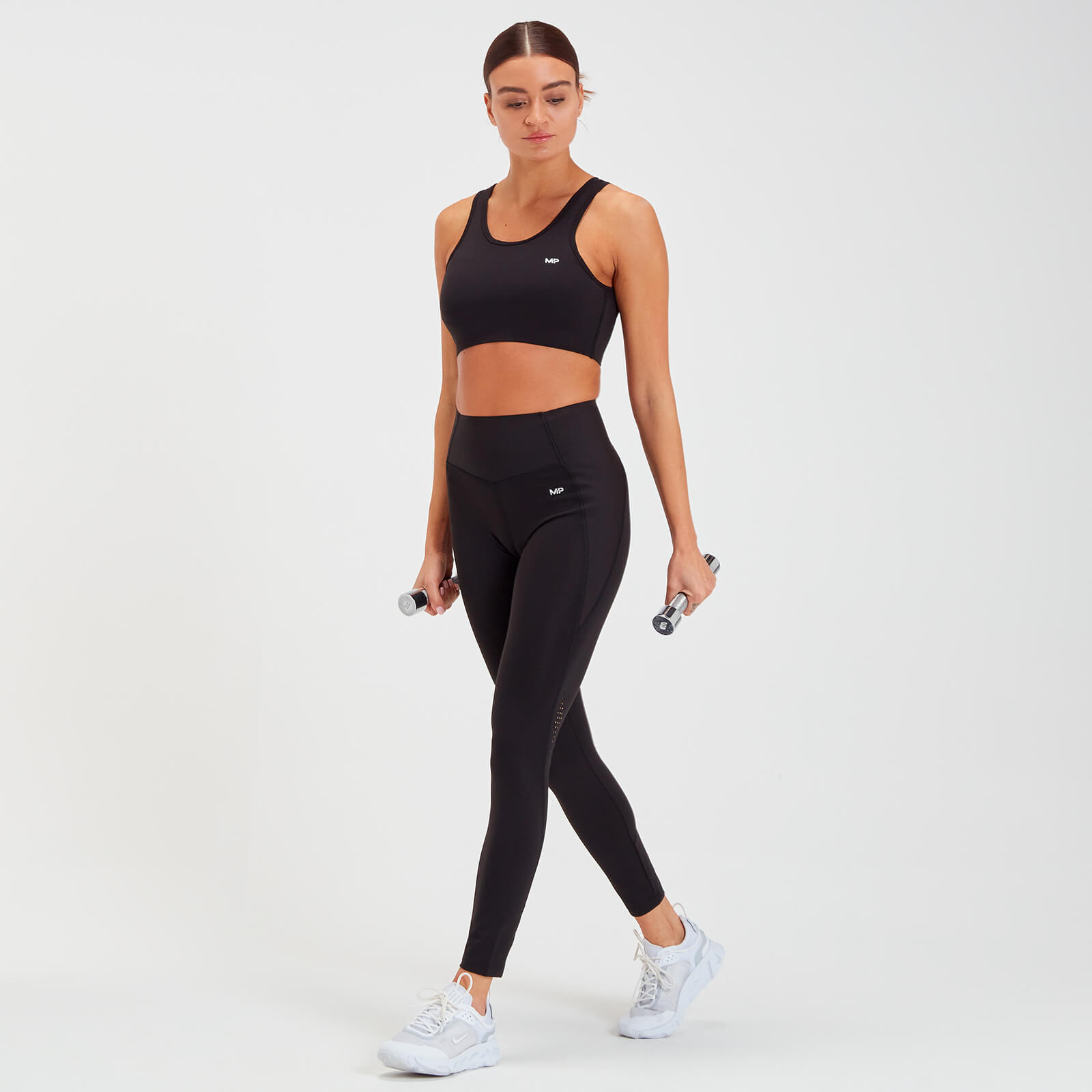 Brassière de sport découpée au laser MP Sculpt pour femmes – Noir