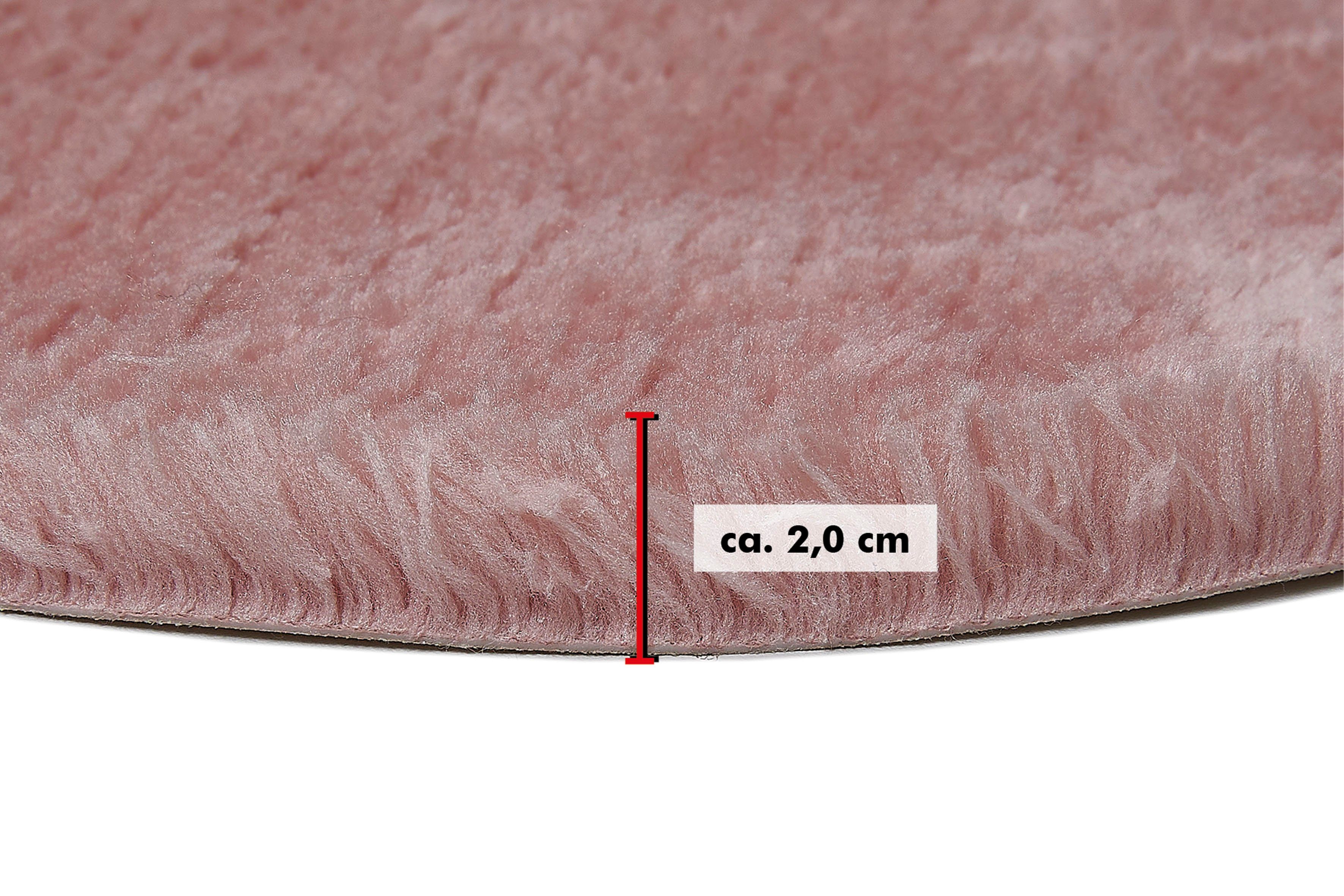 Fellteppich Lamm Fellimitat, Andiamo, rund, Höhe: 20 mm, Kunstfell, sehr weicher Flor, waschbar