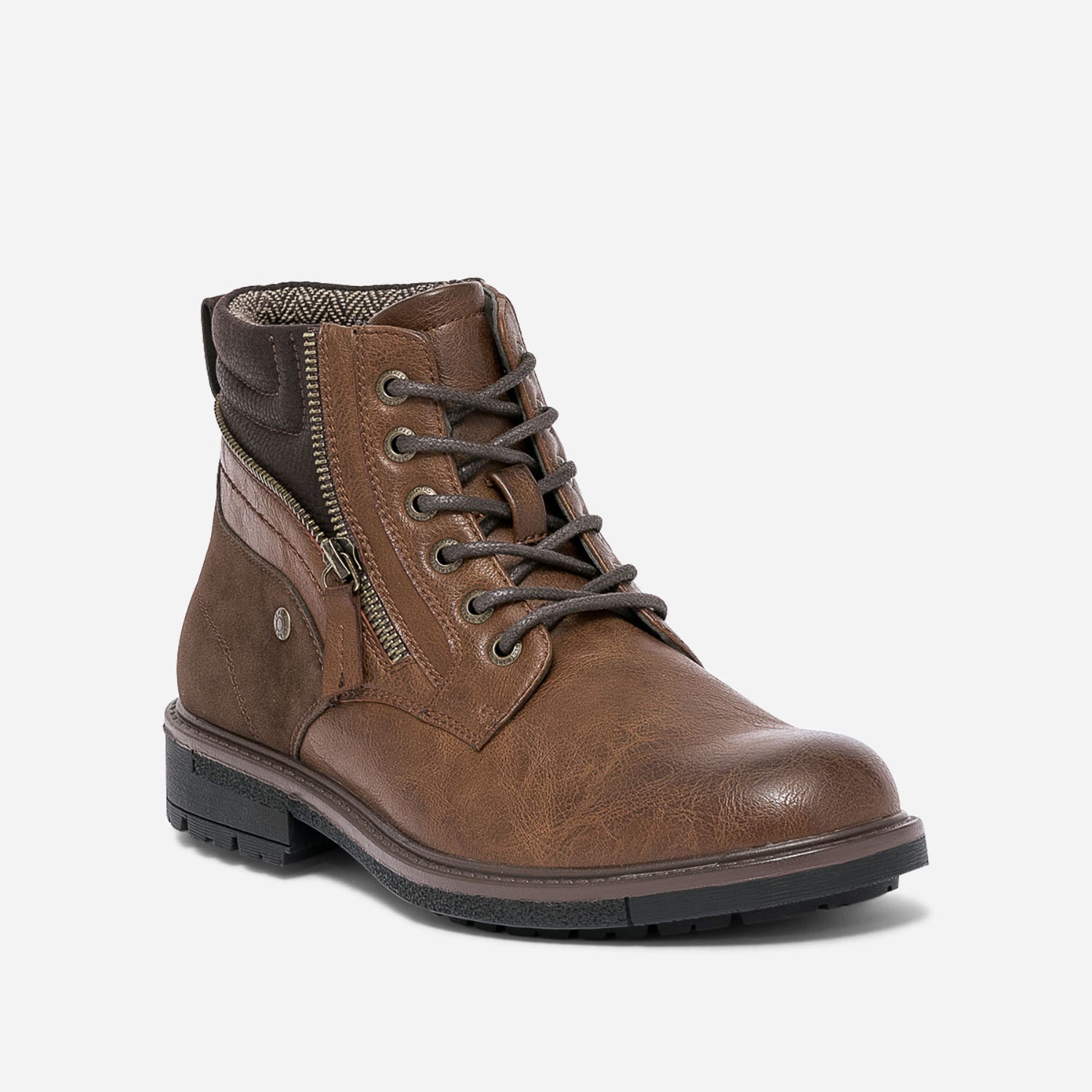 Boots à lacet cognac avec zip