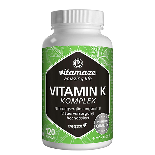 VITAMIN K1 K2 Komplex hochdosiert vegan Kapseln  120 St  Kapseln