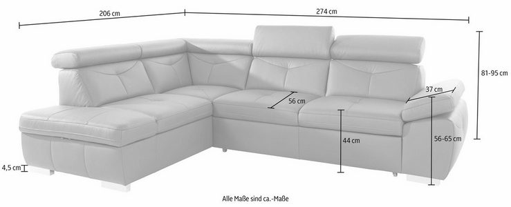 exxpo - sofa fashion Ecksofa Spring, wahlweise mit Bettfunktion und Bettklasten