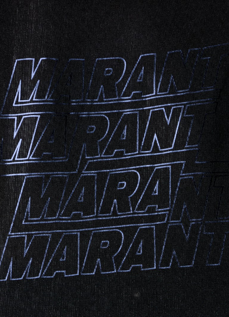 Isabel Marant Freya poluprozirni top s logotipom i jastučićima za ramena