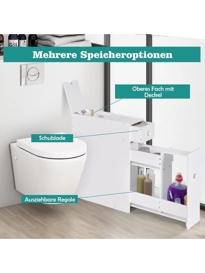 COSTWAY Nischenregal mit Schubladen in Weiß günstig kaufen 48 cm