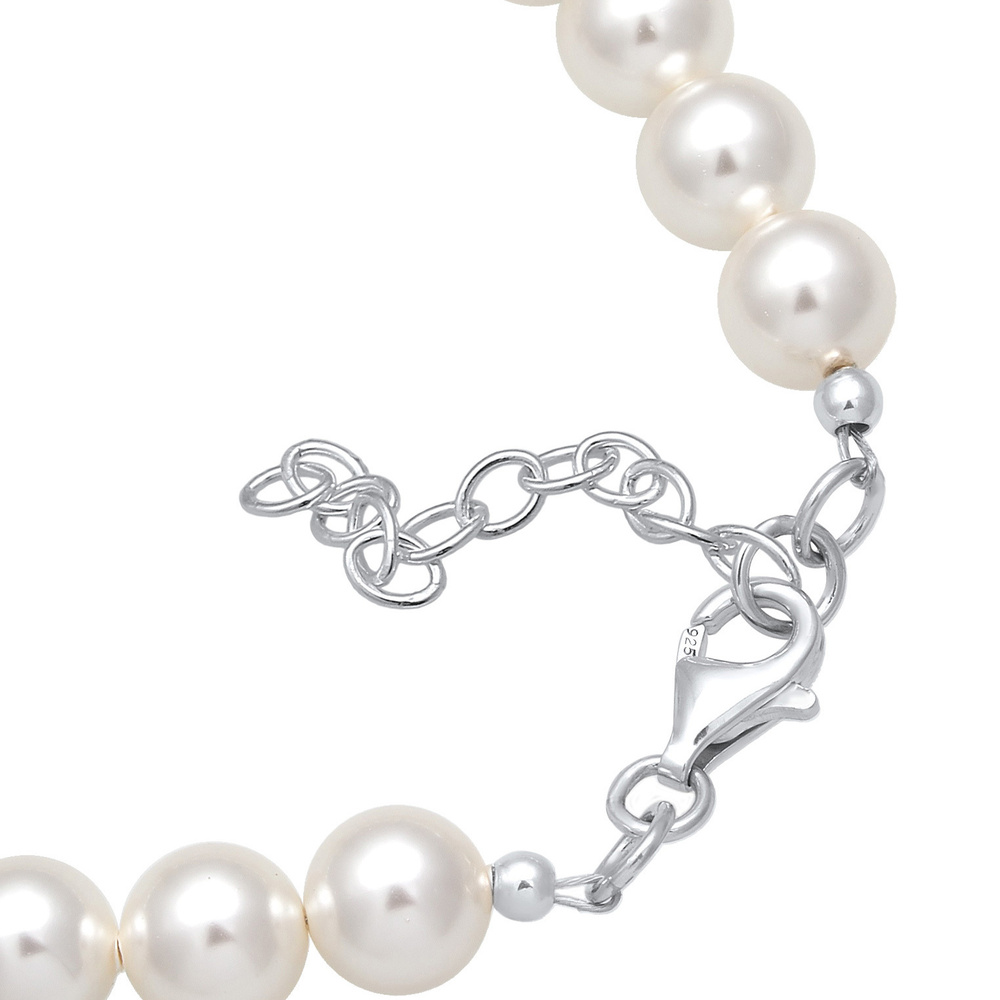 Elli Elli Bracelet Femmes Elégant avec Perles Synthétiques et Cristaux en Argent Sterl Bracelet