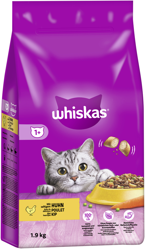 Whiskas Trockenfutter Whiskas 1+ Adult Huhn 1,9 kg