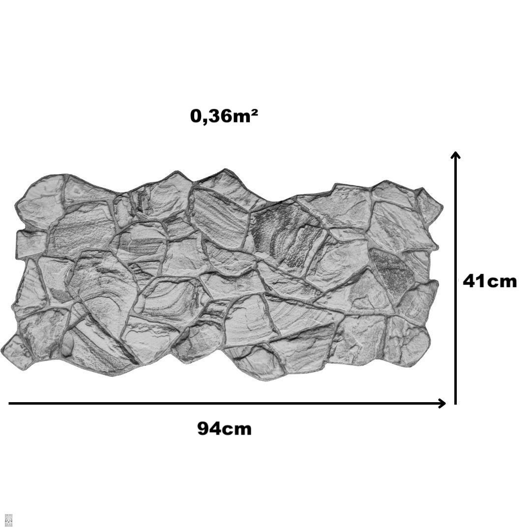 IKHEMalarka 3D Wandpaneel 3,6qm/10 Stück 3D PVC FLIESEN Wandpaneele Wandverkleidung PVC-Verkleidung IMITATION OF STONE Stein Imitation, BxL: 94,00x41,00 cm, 0,36 qm