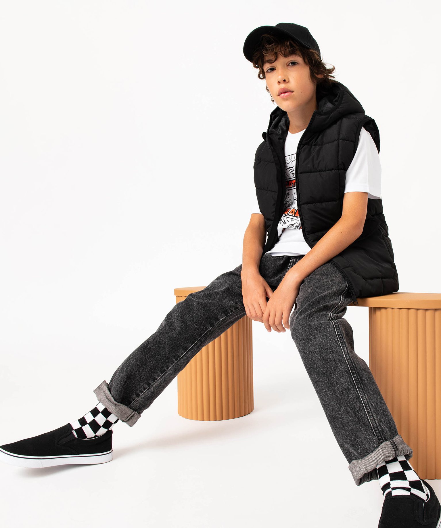 Jean coupe large Garçon noir | GEMO