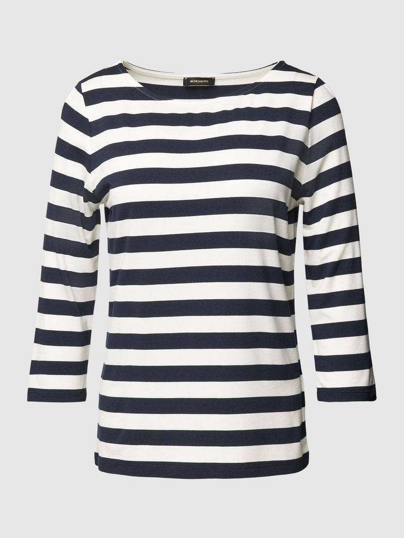T-Shirt mit 3/4-Arm in marineblau