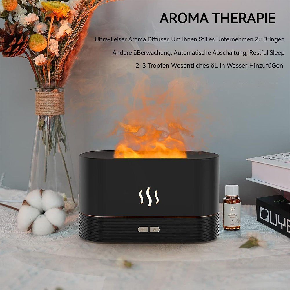 MOUTEN Luftbefeuchter Aromadiffusor mit Flammeneffekt, Ultraschallzerstäuber