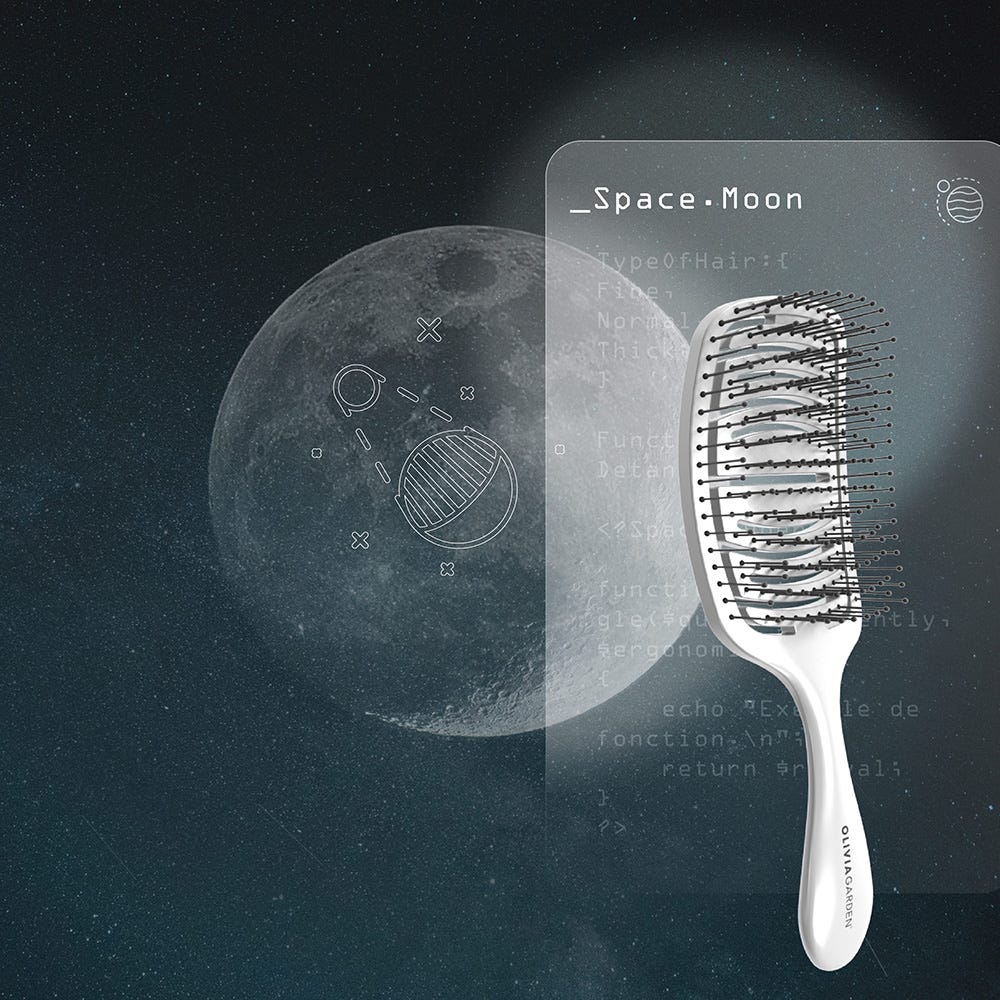 Olivia Garden iDetangle Medium Space Moon Silber