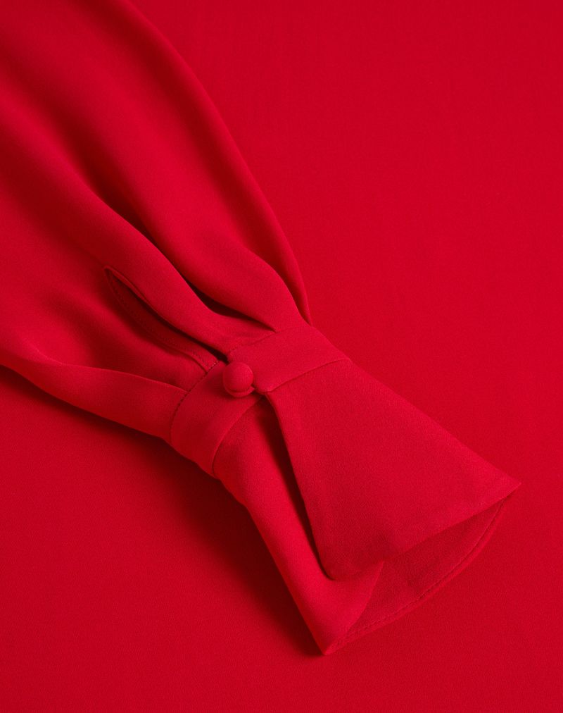 Georgette-top med fjer