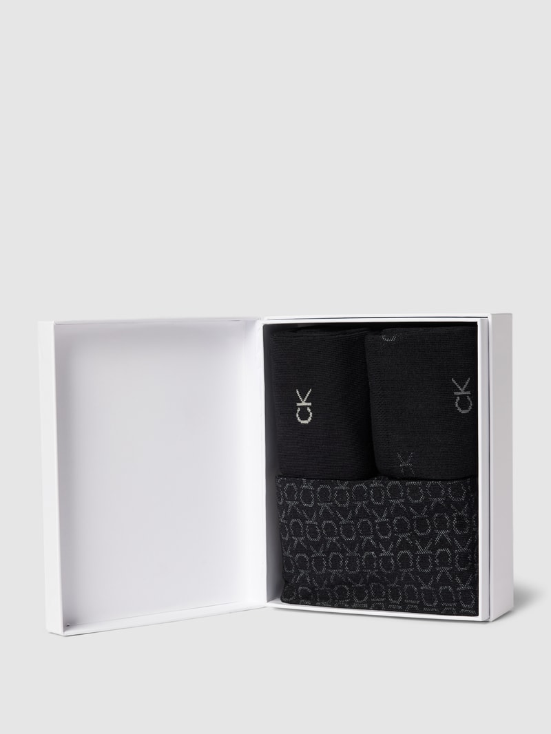 Socken mit Label-Stitching im 3er-Pack in schwarz