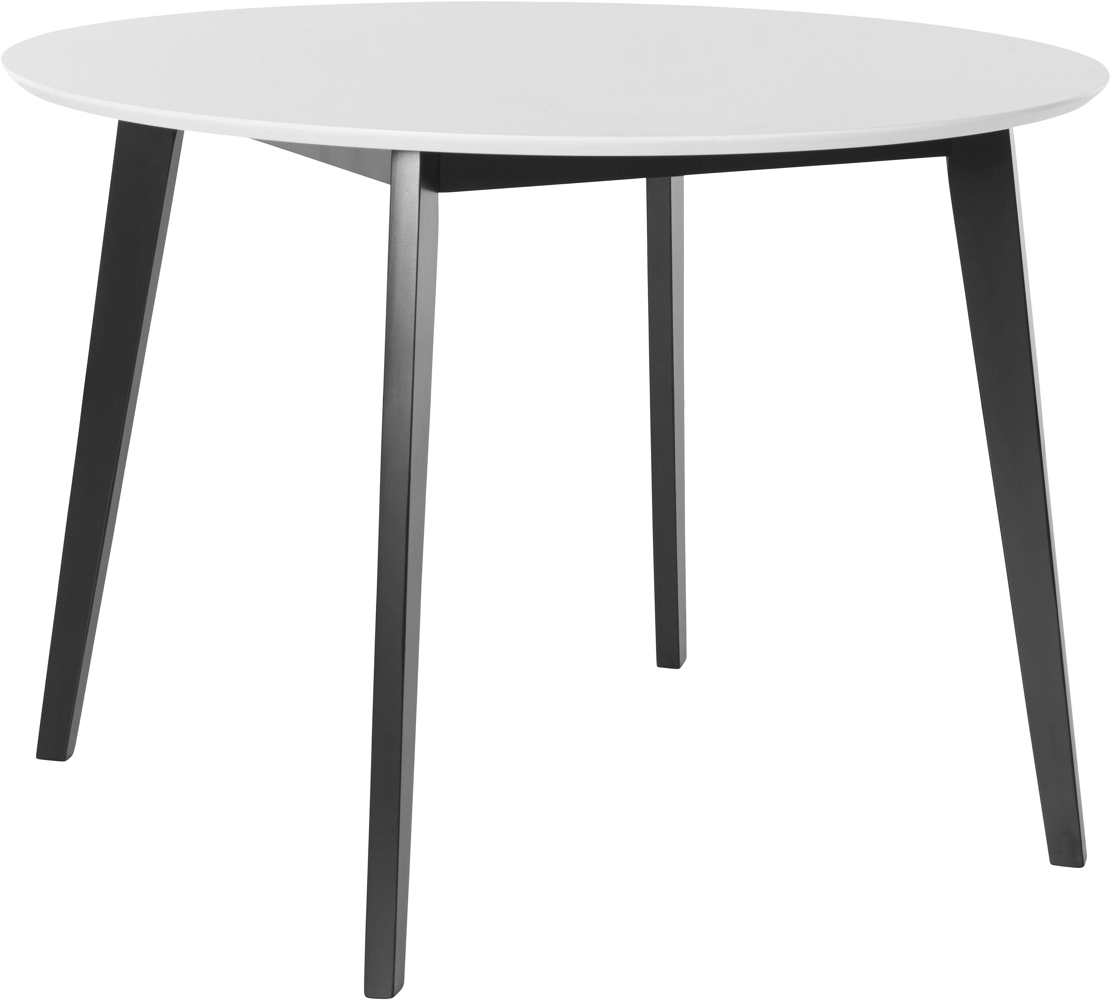 INOSIGN Esstisch Cody, Beine aus Massivholz, runde MDF-Tischplatte, in 2 Farbvarianten