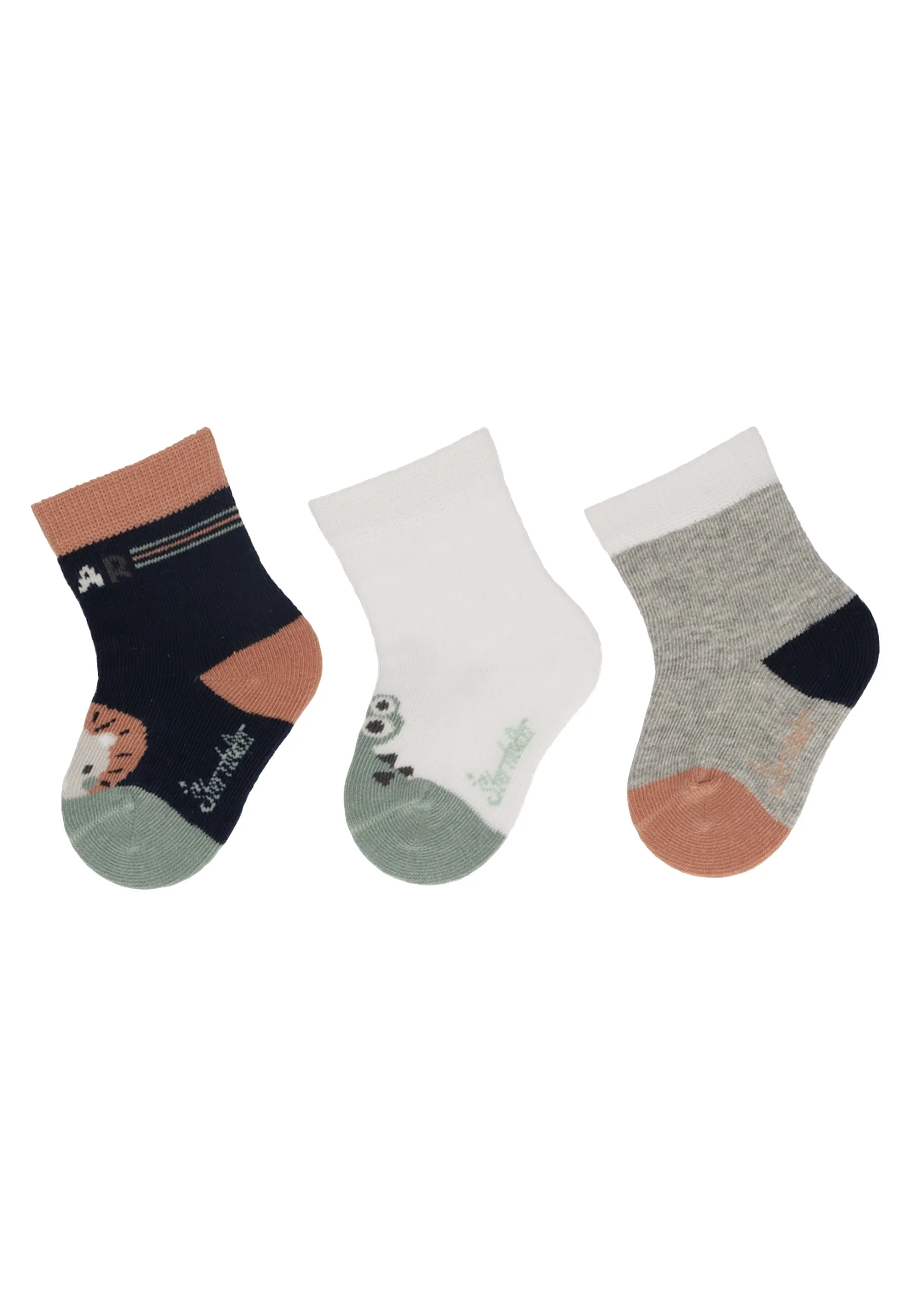 Socken im 3er Pack mit Motiv Löwe in versch. Farben
