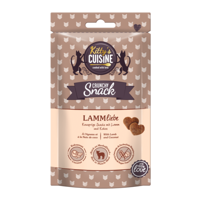 Kitty's Cuisine Snacks Kitty's Cuisine Crunchy Snack with Love 50g Lamm Liebe, mit Lamm und Kokos