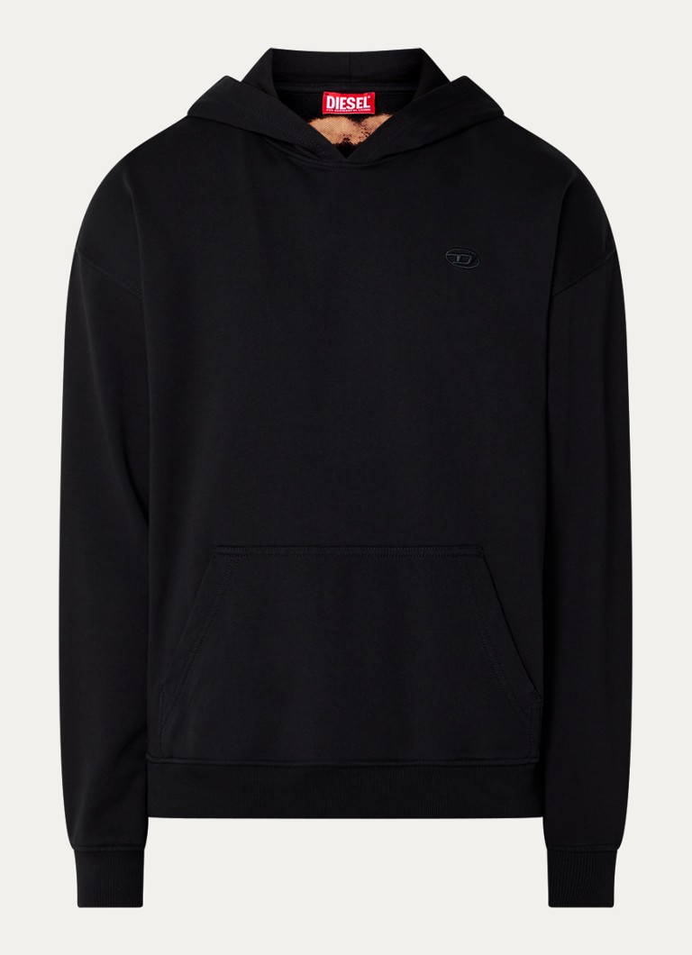 Felpa con cappuccio Diesel S-Boxt-Hood-Bleach con stampa sul retro
