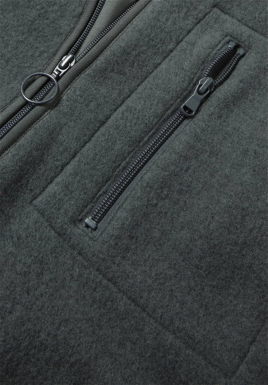 Wollfleece Jacke mit Kapuze aus reiner Bio-Merinowolle