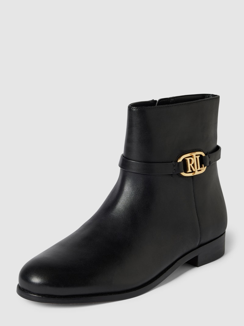 Stiefel mit Label-Applikation Modell 'BRIELA' in schwarz