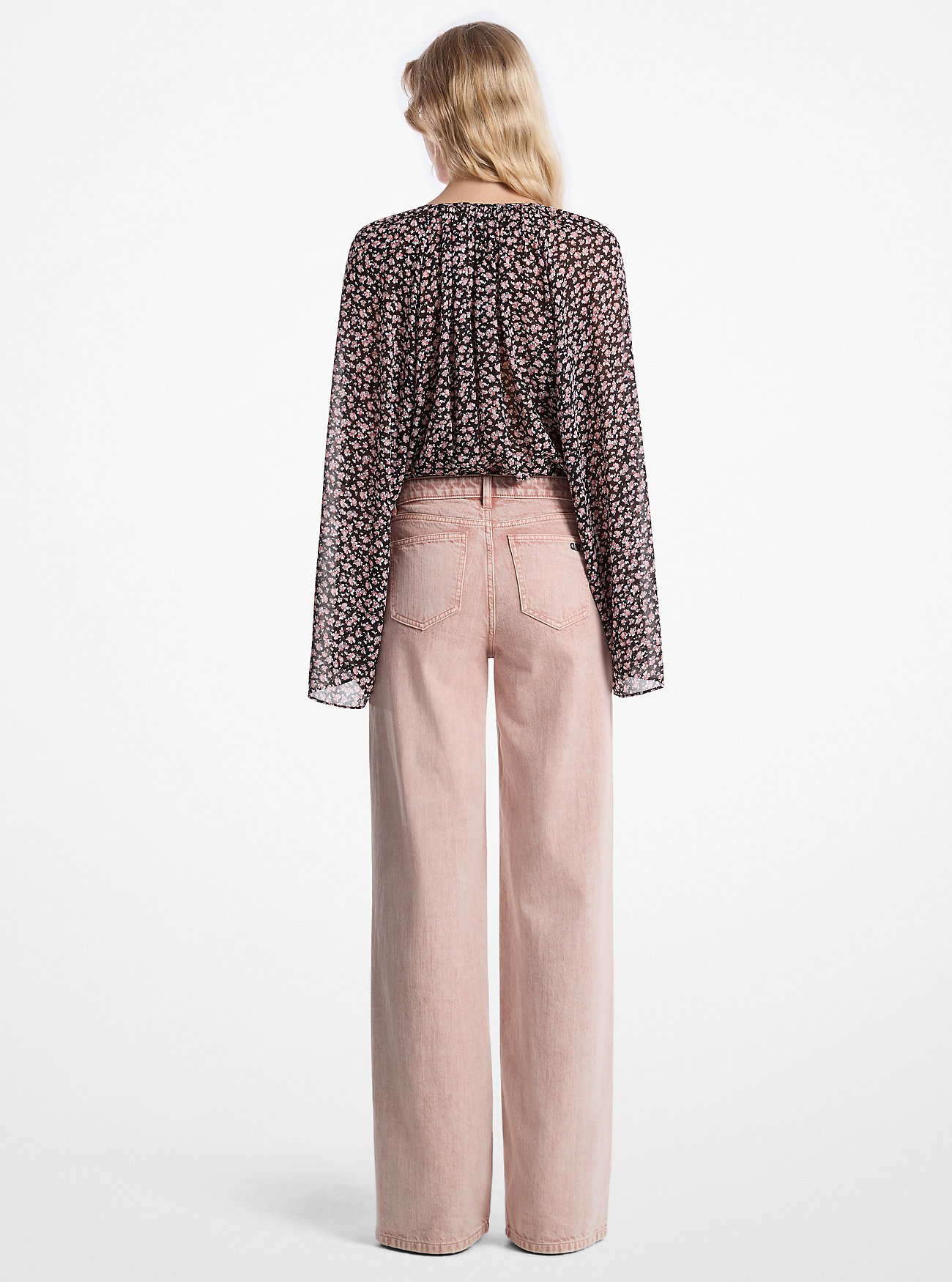Garment-Dyed Wide Leg Jean - ROSEWATER