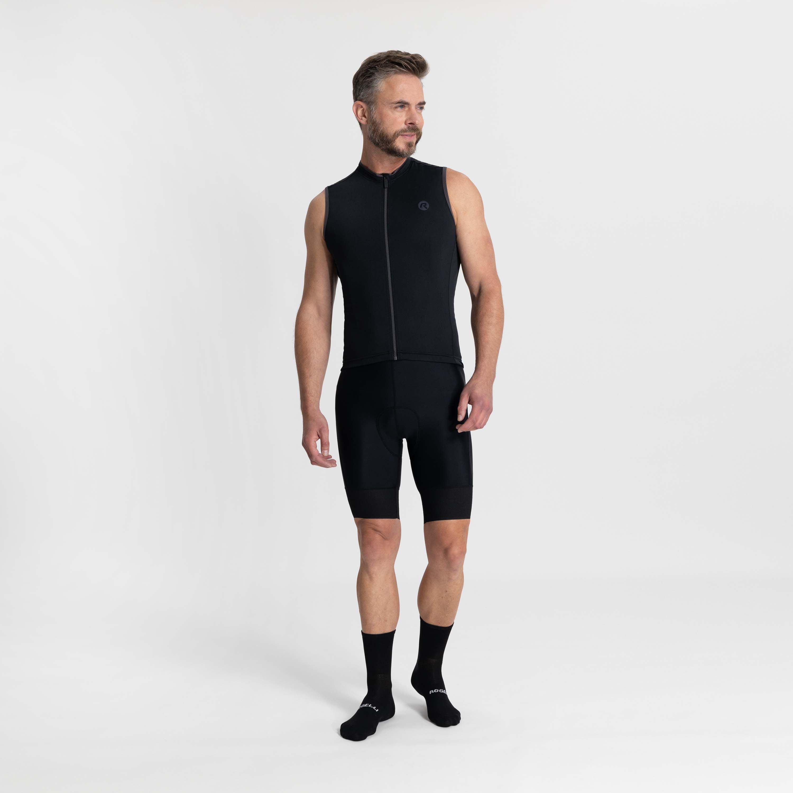 Rogelli Essential Schwarz Herren Radtrikot Ärmellos