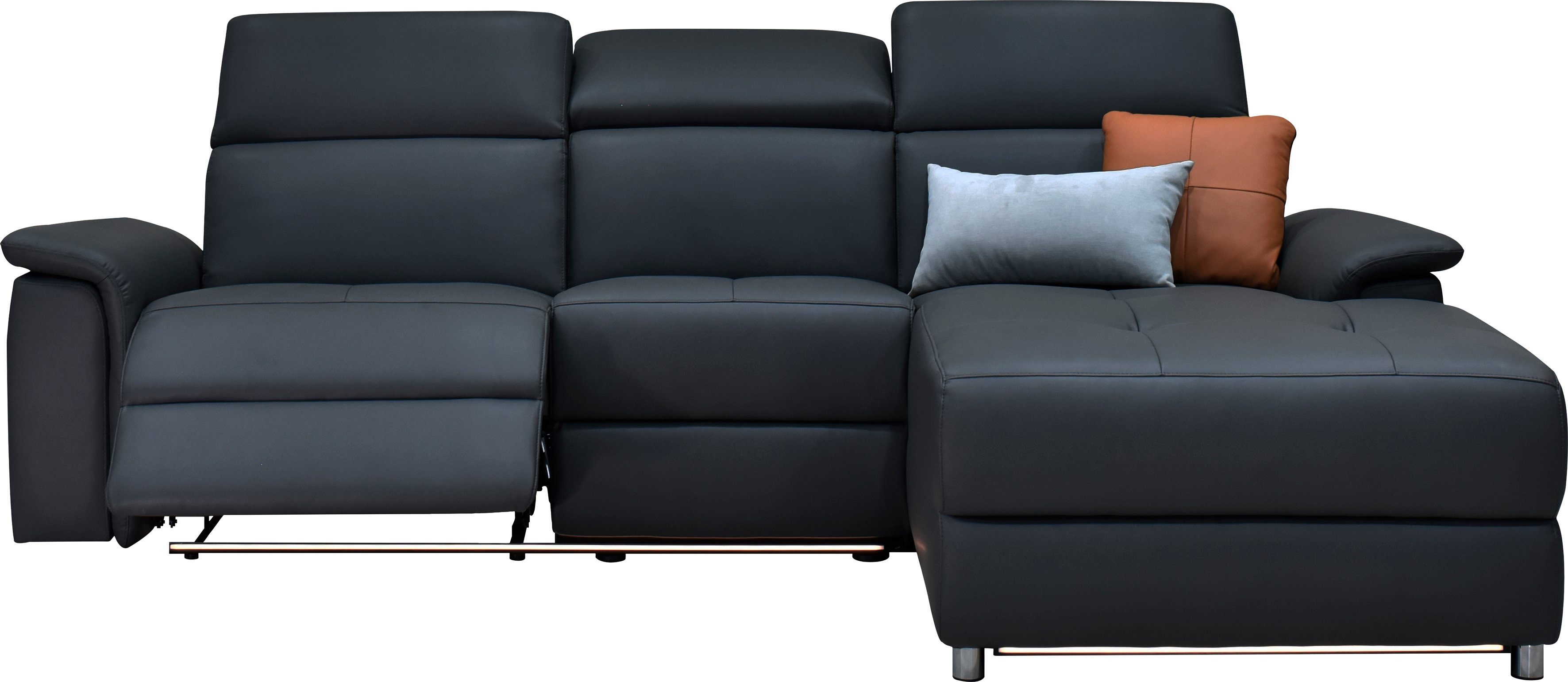 Places of Style Ecksofa Pareli, mit Relaxfunktion, Kopfteilverstellung und dimmbarer LED-Beleuchtung