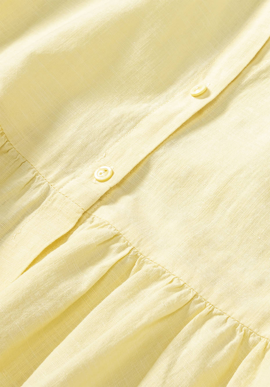 Kleid mit Rüschen aus Bio-Baumwolle und Leinen