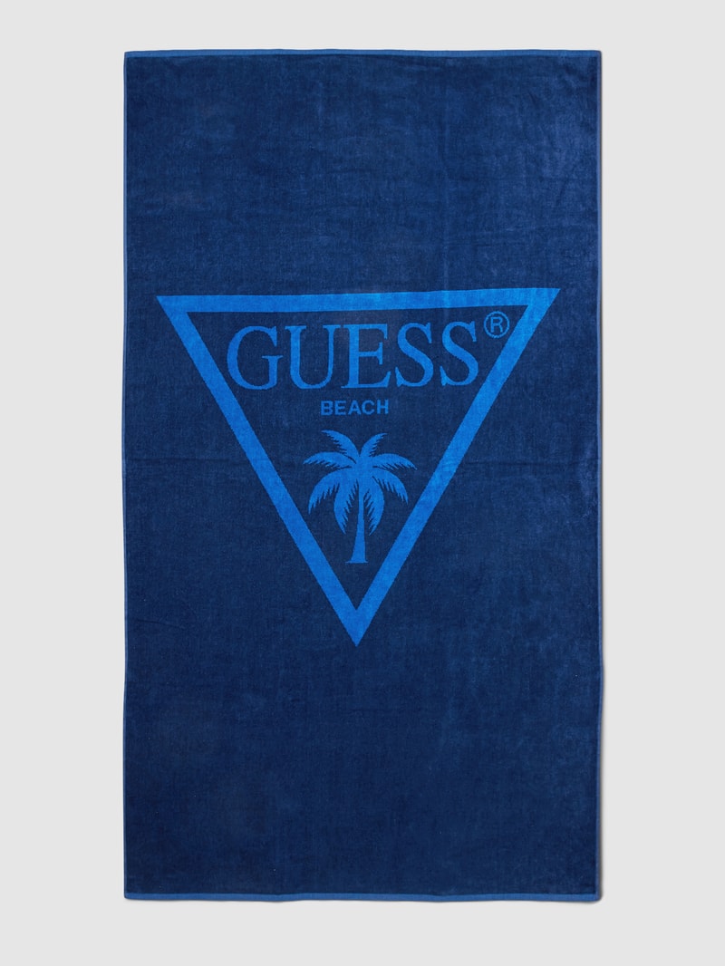 Strandtuch mit Label-Print in marineblau