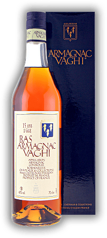 Vaghi 15 ans d'âge Bas Armagnac Vaghi 15 ans d'âge Bas Armagnac  Alter 15 J. - 0,7	 Liter - Vol 40%