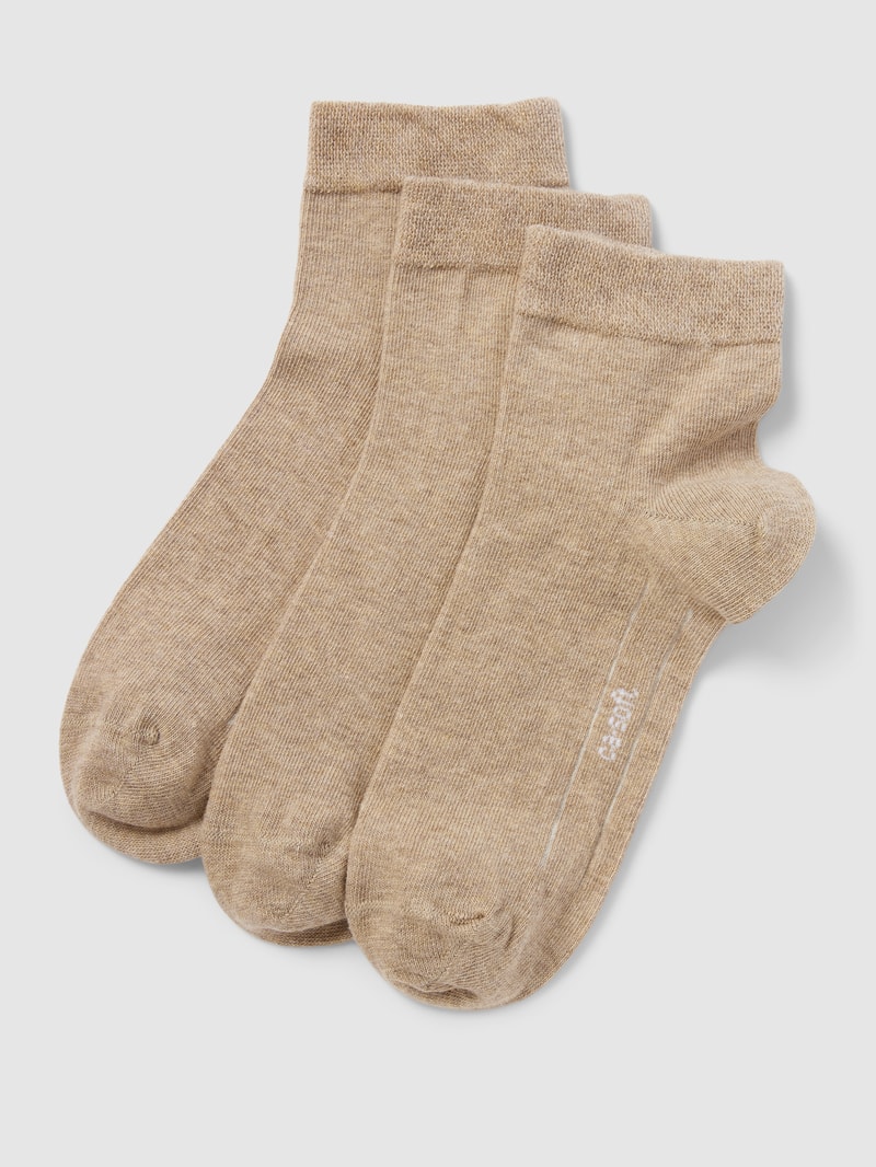 Socken mit Stretch-Anteil im 3er-Pack in beige