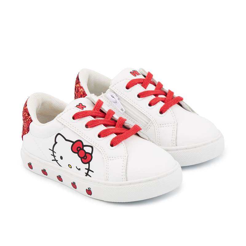 Baskets en cuir Mini Simone hello kitty glitter rouge