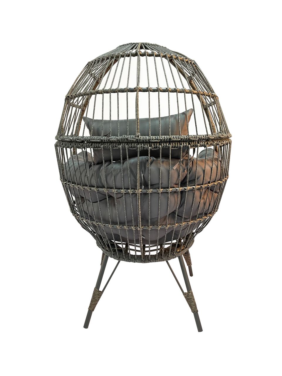 schütte Home & Living Rattan Loungesessel mit Polsterauflage grau