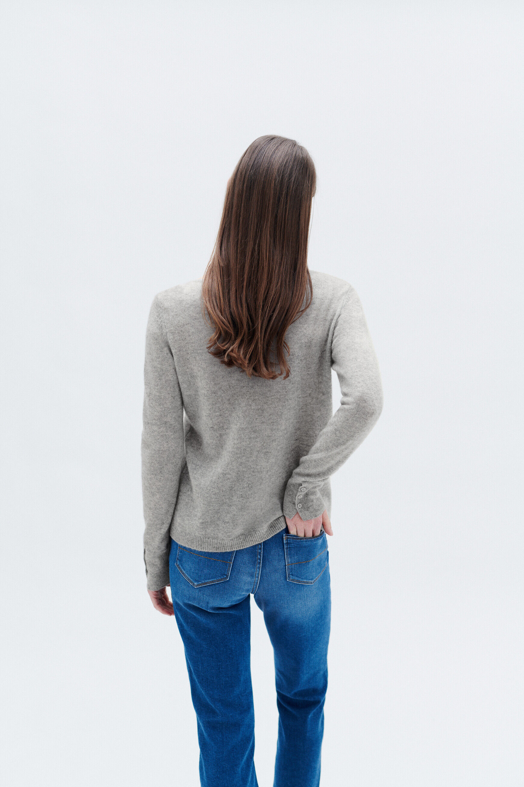 Pull mzoan gris clair femme