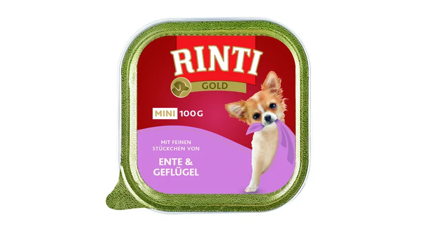 RINTI Hundenassfutter Gold Mini Ente & Geflügel 100 g