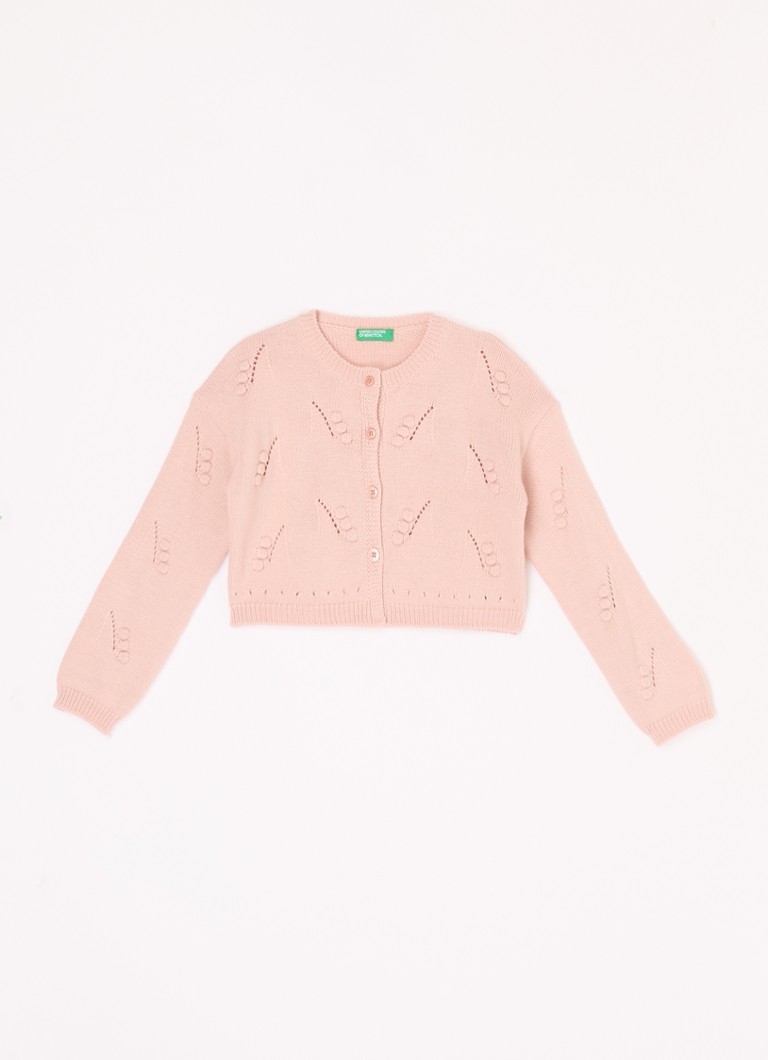Cardigan gros tricotat Benetton, cu broderie