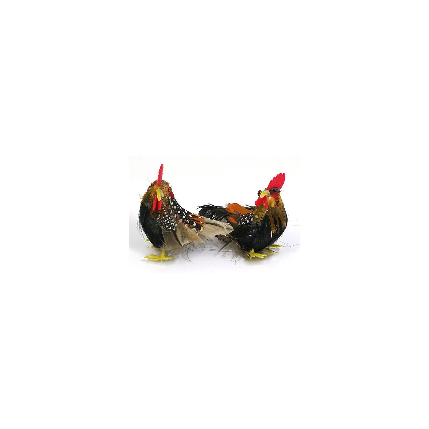 Federhahn und -huhn, 7 cm und 7,5 cm, 2 Stück