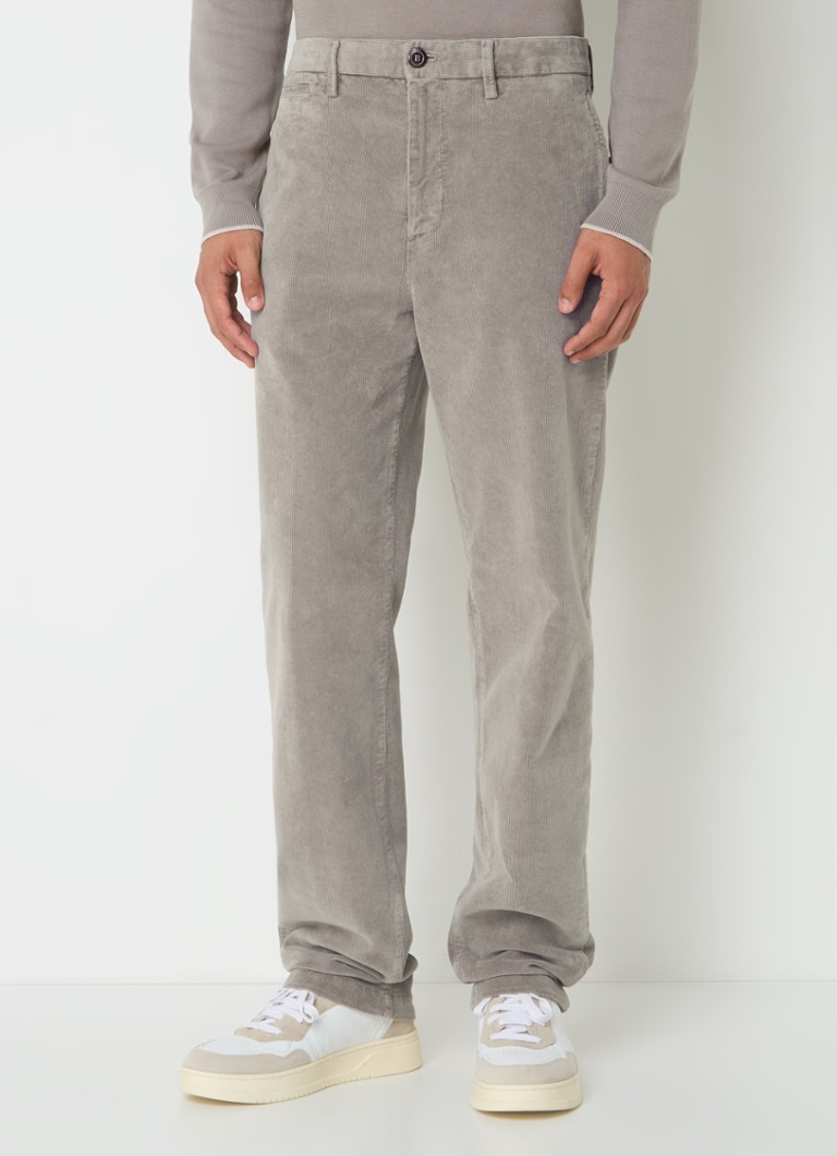 Pantaloni chino din catifea reiată, cu croială dreaptă și buzunare laterale, Boggi Milano