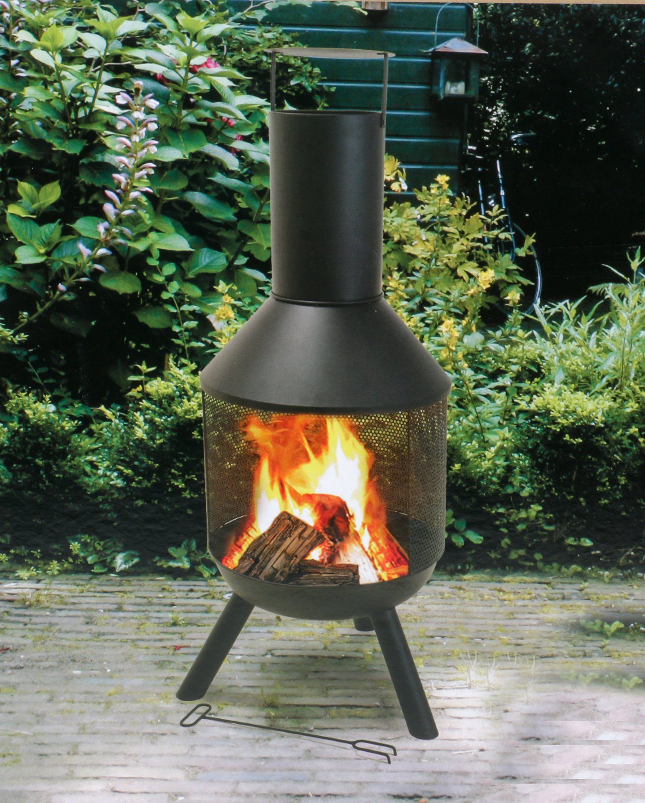 Bubble-Store Feuerkorb Gartenkamin, (Funkenschutz), Terrassenofen mit Schürhaken